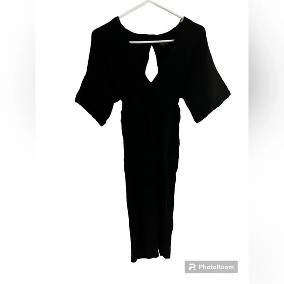 Top shop Black tight dress with low cut front and exposed back. Size 4 - Picture 1 of 5